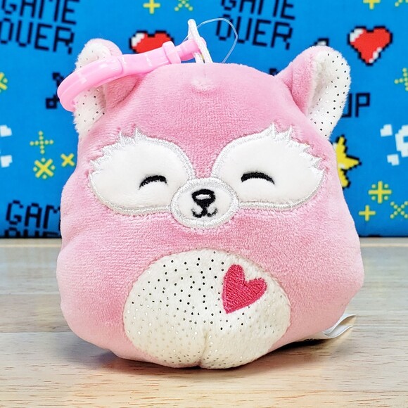 Squishmallow Flora the Valentine Fox 3.5" Clip [ 2021 ] UltraSoft Holiday Plush - Picture 1 of 12